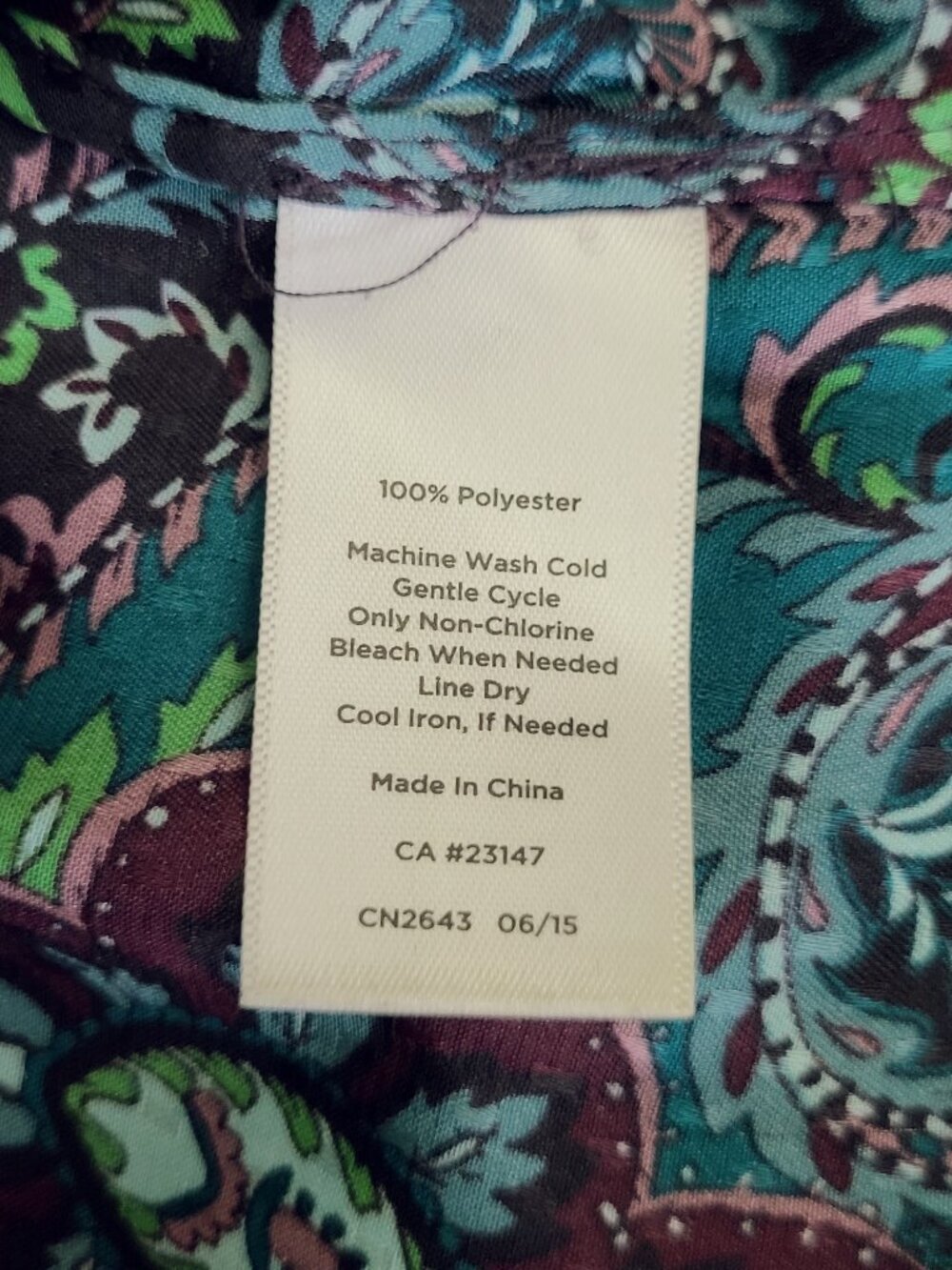 Talbots Petites ~ Sz MP ~ Paisley Print Top / Blouse ~ Excellent Condition - Picture 9 of 10